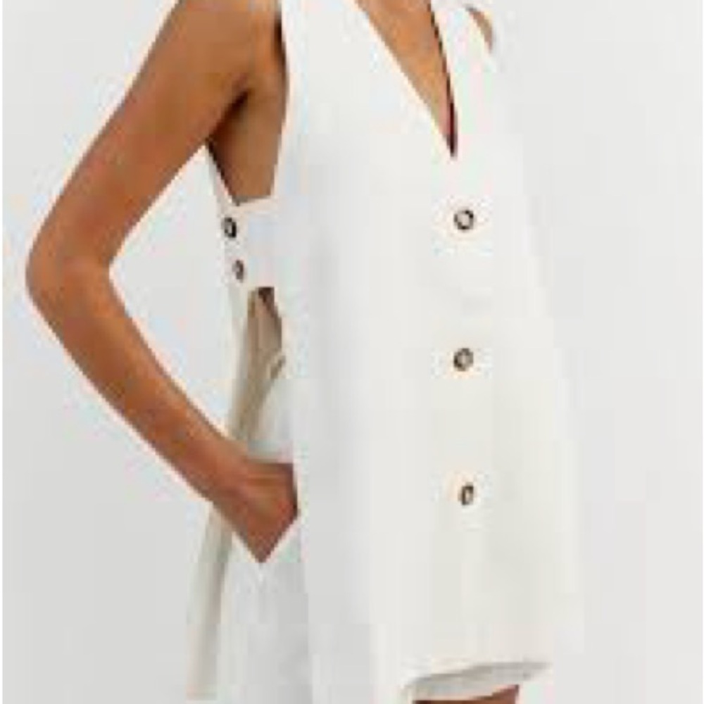 DISSH Logan Off White Linen Longline Top